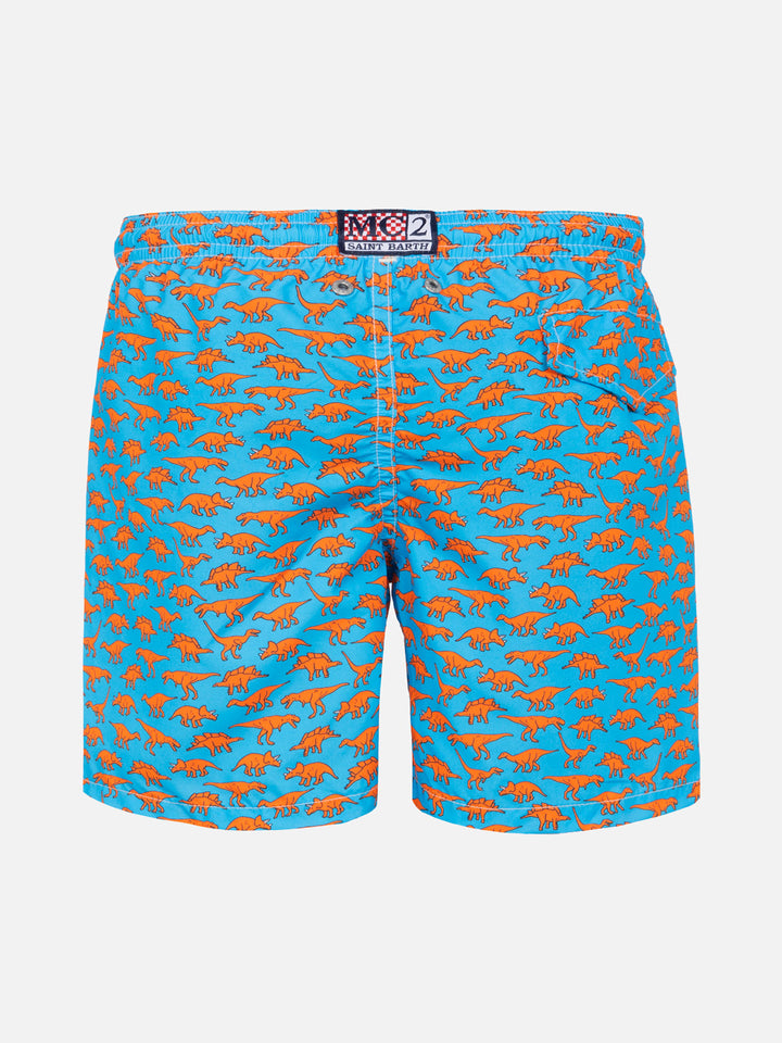 Boy light fabric swim shorts with dinosaurs print - MC2 Saint Barth