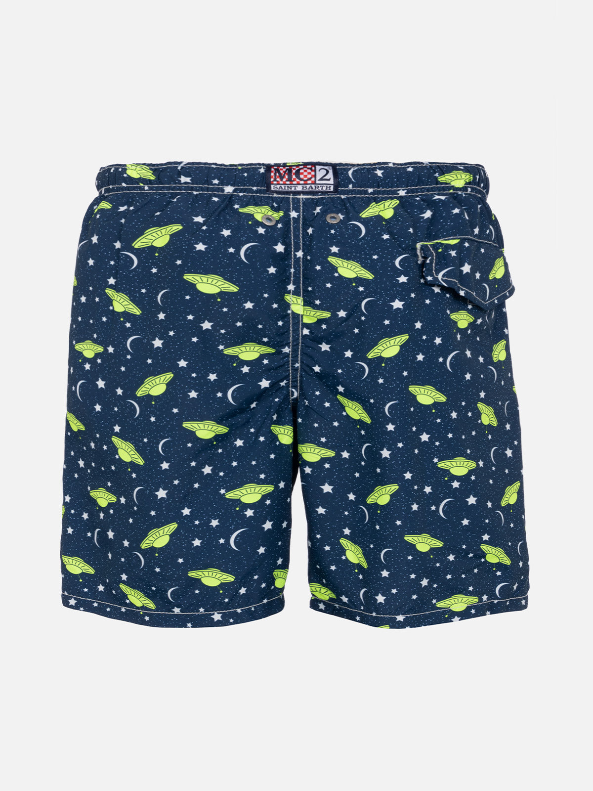 Boy light fabric swim shorts with UFO print - MC2 Saint Barth