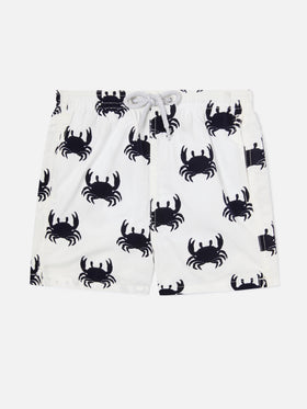 Short de bain pour garçon avec crabes en velours 