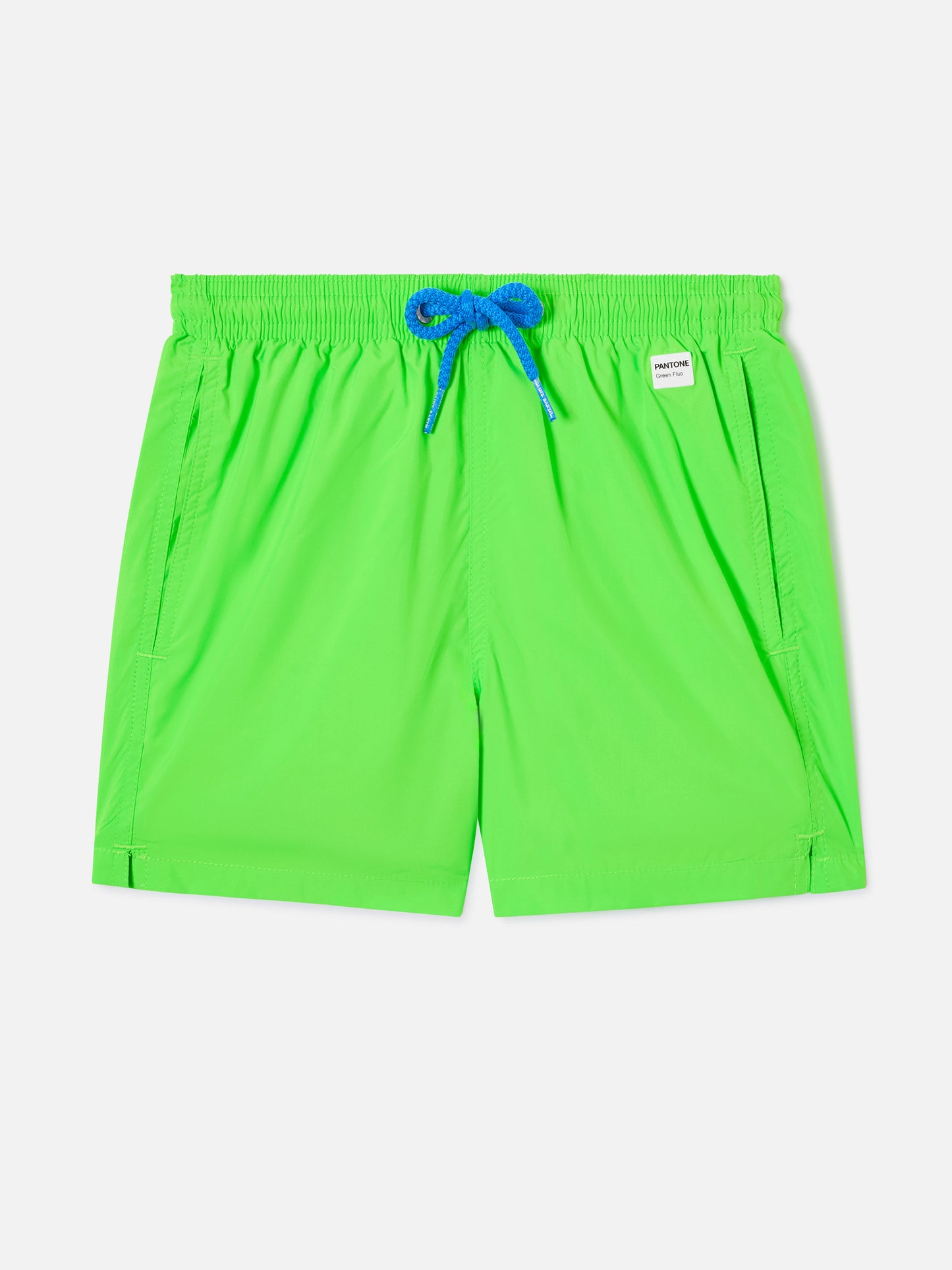 Boy lightweight fabric fluo green swim shorts Jean Lighting Pantone | PANTONE® SPECIAL EDITION