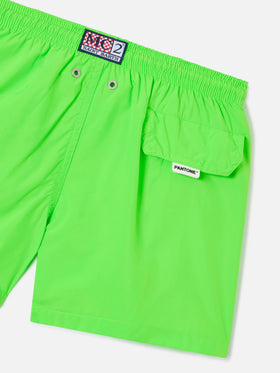 Boy lightweight fabric fluo green swim shorts Jean Lighting Pantone | PANTONE® SPECIAL EDITION