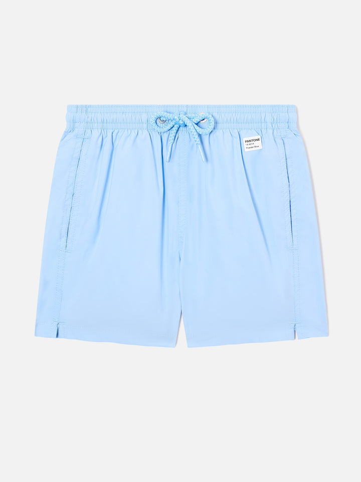 Short de bain Jean Lighting Pantone bleu ciel uni 