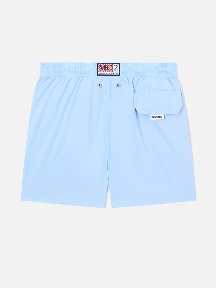 Short de bain Jean Lighting Pantone bleu ciel uni 