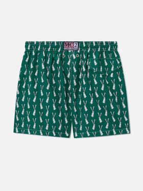 Short de bain garçon en tissu léger Jean Lighting 70 avec imprimé lapin 