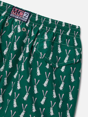 Short de bain garçon en tissu léger Jean Lighting 70 avec imprimé lapin 