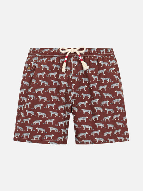 Boy lightweight fabric swim-shorts Jean Lighting 70 with puma print - MC2 Saint Barth
