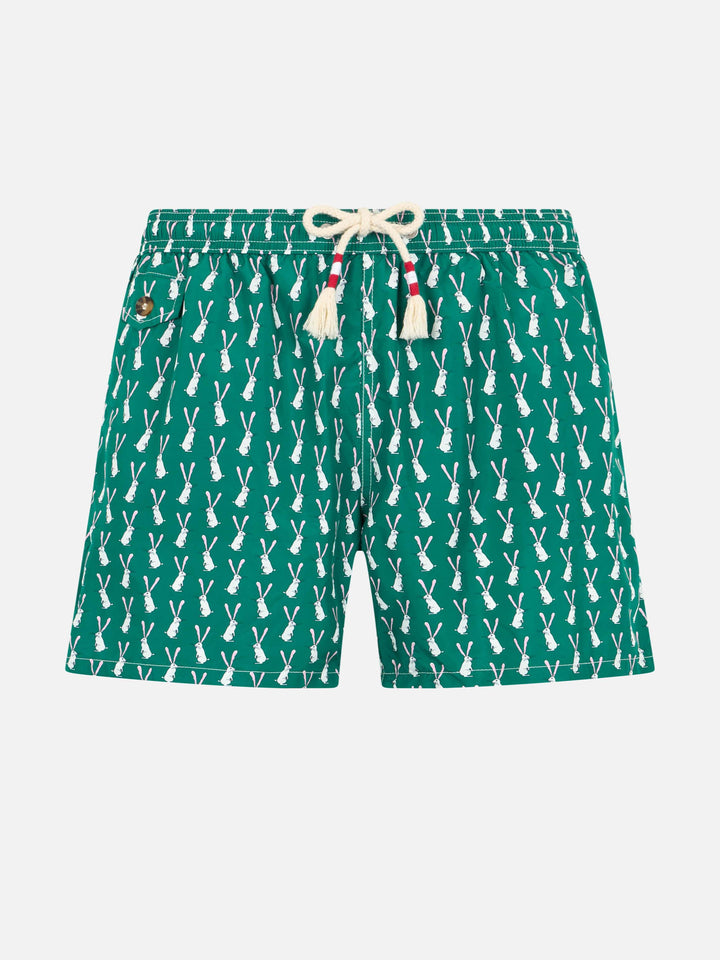 Badeshorts für Jungen aus leichtem Stoff Jean Lighting 70 mit Kaninchen-Print