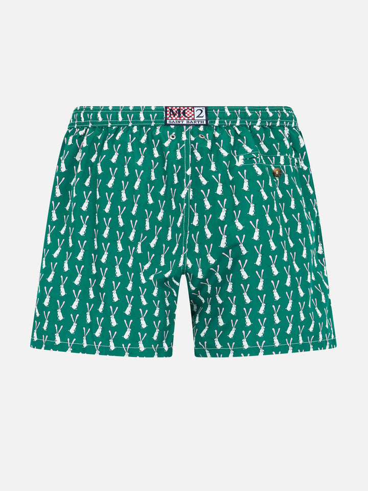 Badeshorts für Jungen aus leichtem Stoff Jean Lighting 70 mit Kaninchen-Print