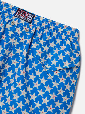 Bañador bermuda de niño en tejido ligero Jean Lighting 70 con estampado de estrellas de mar 