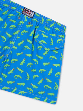 Short de bain garçon bluette à imprimé alligators verts 
