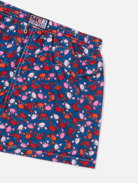 Bañador short para niño con estampado de cangrejos 