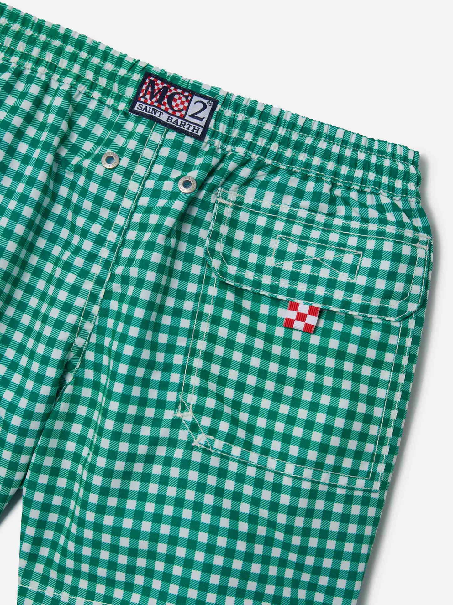 Short de bain garçon à imprimé vichy 