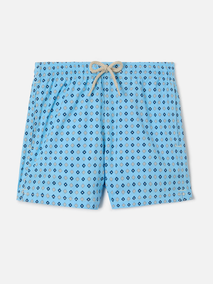 Jean Lighting Stretch swim shorts with all-over geometric floral print