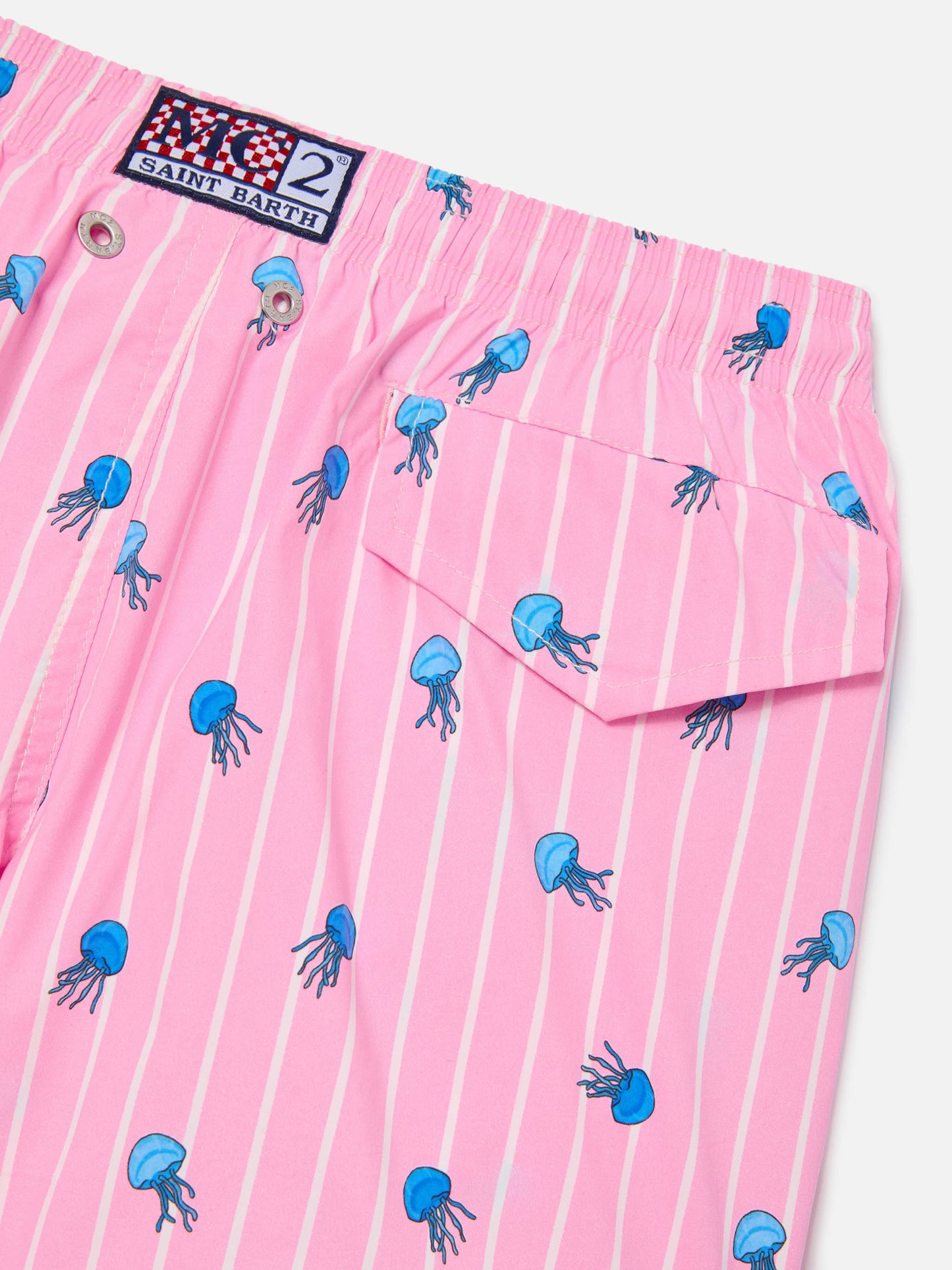 Jean Lighting Stretch swim shorts striped with all-over jellyfish print