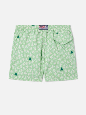 Jean Lighting Stretch swim shorts with all-over frogs print