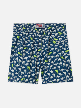 Jean Lighting Stretch swim shorts with all-over sharks print