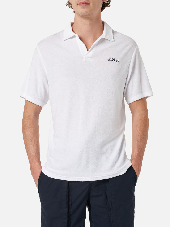 Man white terry polo shirt Jeremy - MC2 Saint Barth