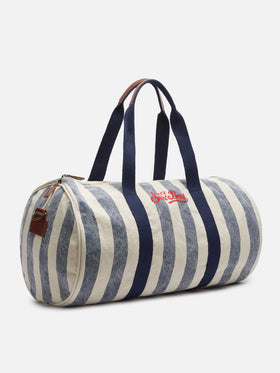Travel duffel canvas bag Jetleg with striped print - MC2 Saint Barth