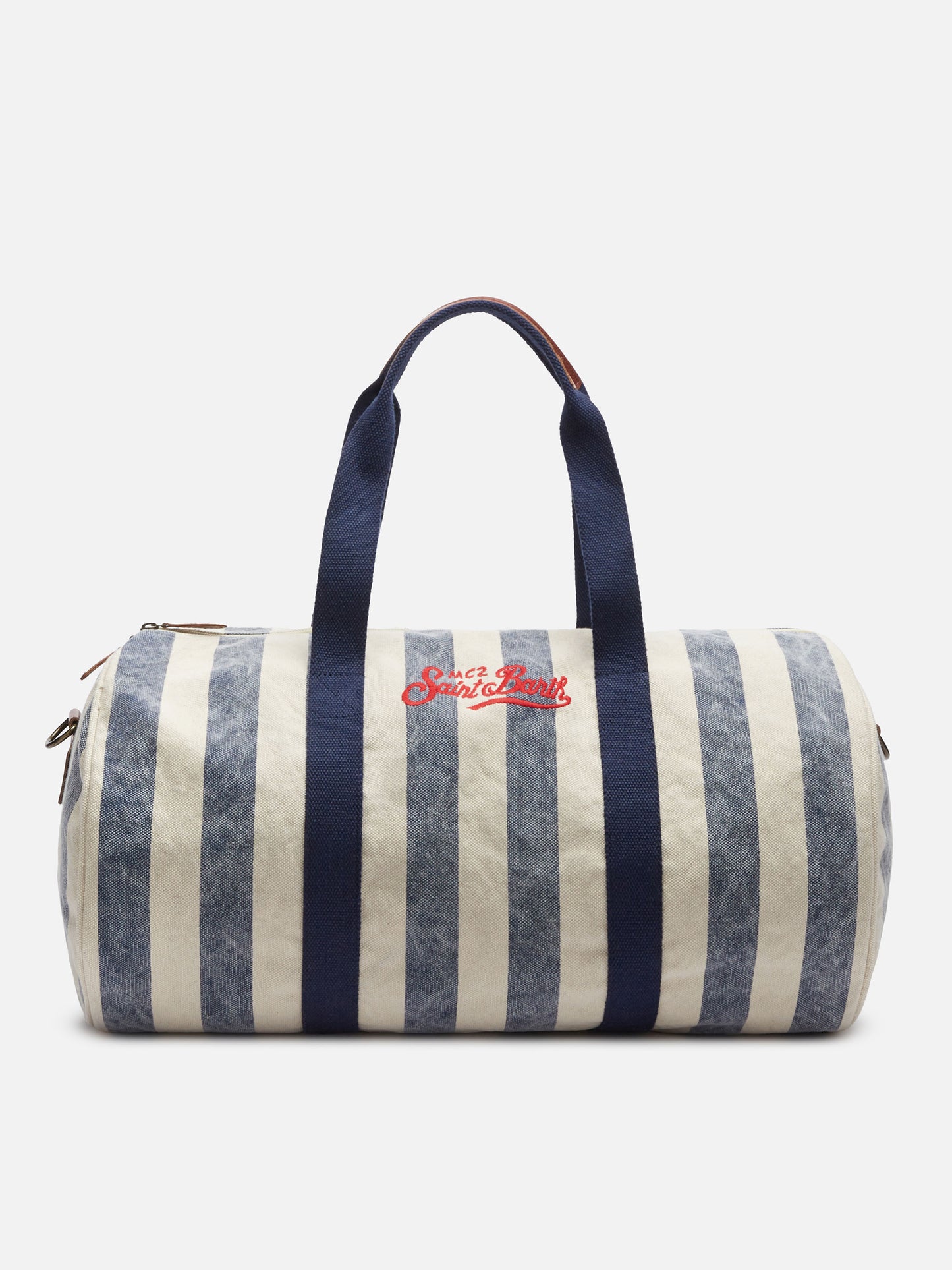 Travel duffel canvas bag Jetleg with striped print - MC2 Saint Barth