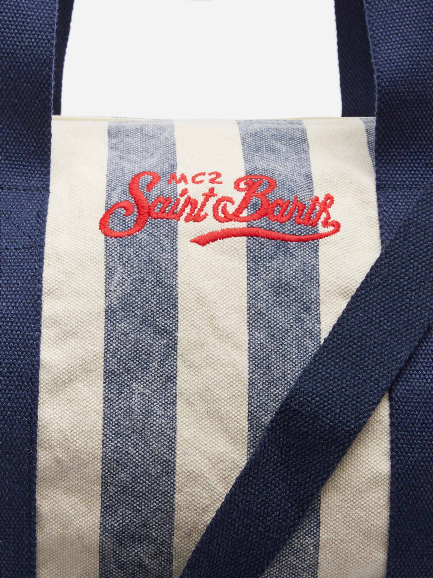 Travel duffel canvas bag Jetleg with striped print - MC2 Saint Barth