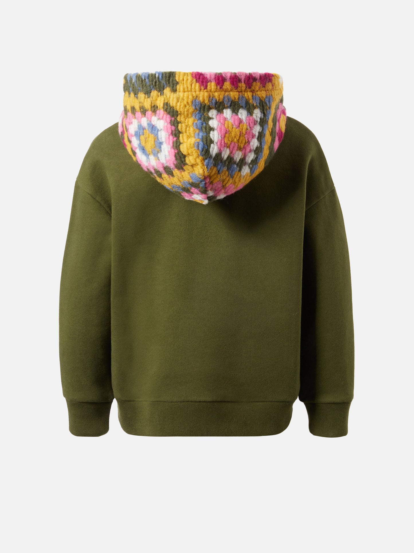 Jeune Jr grüner Hoodie mit Häkelmuster
