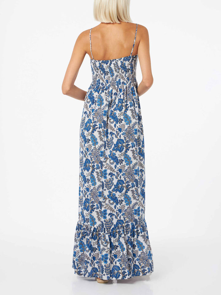 Woman cotton dress Jemma with smocked embroidery - MC2 Saint Barth