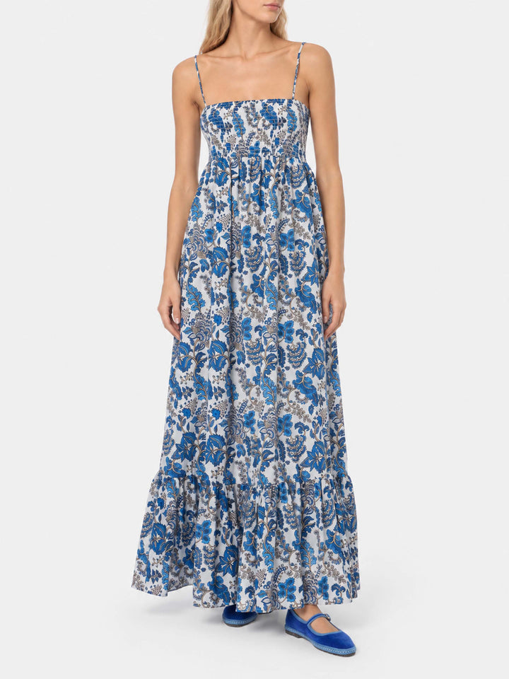 Damen-Kleid aus Baumwolle Jemma mit Smokstickerei 