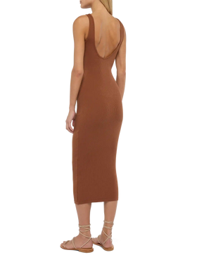 Jennifer ribbed brown cotton jersey tank dress - MC2 Saint Barth