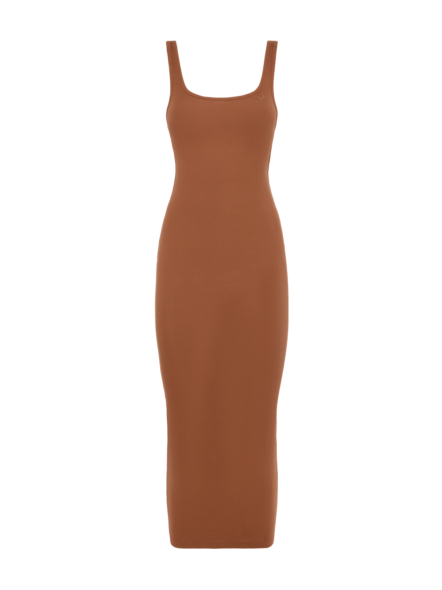 Jennifer ribbed brown cotton jersey tank dress - MC2 Saint Barth