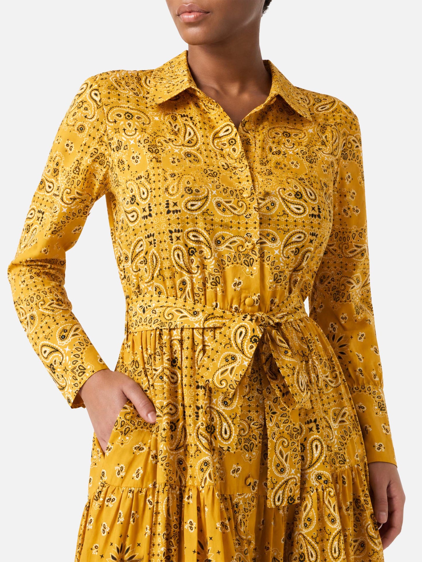 Robe longue en coton Ochre Jensen avec imprimé bandana 