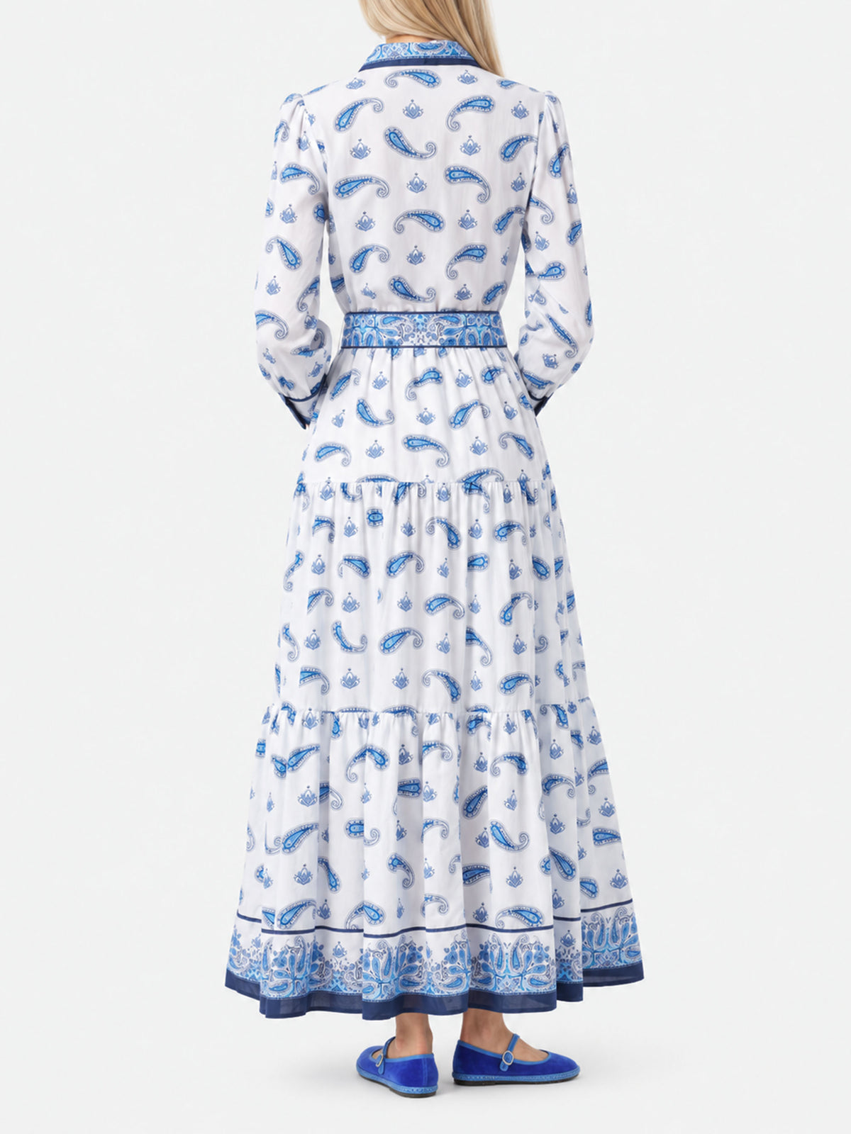 Robe longue Jensen en coton avec imprimé paisley 
