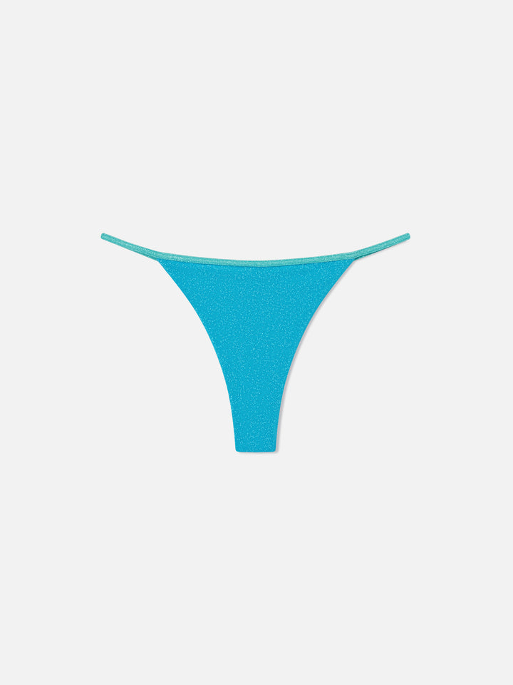 Laryn Jodene lurex scoop bralette bikini with piping