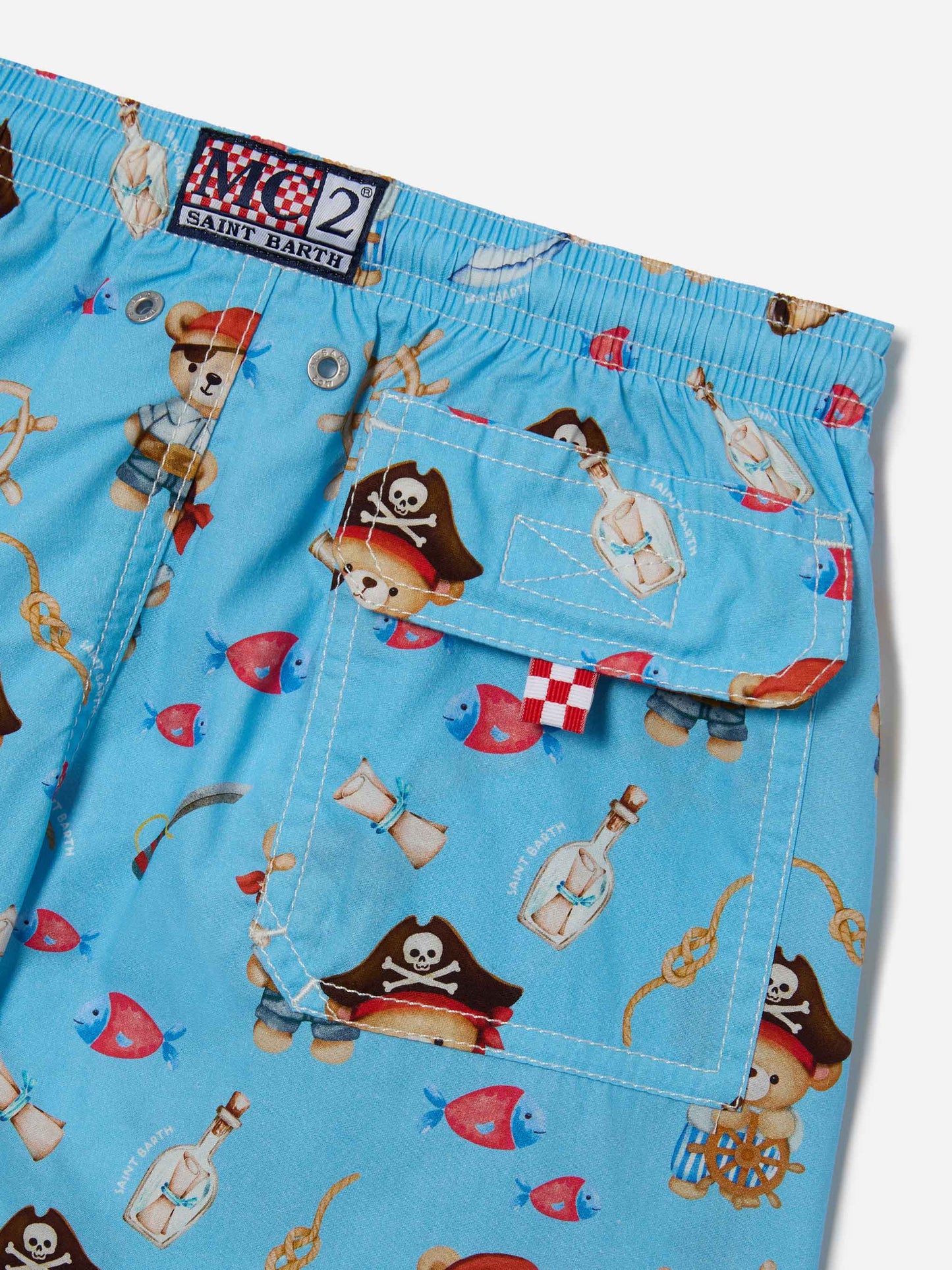 Joell swim shorts with all-over Pirate Bears print