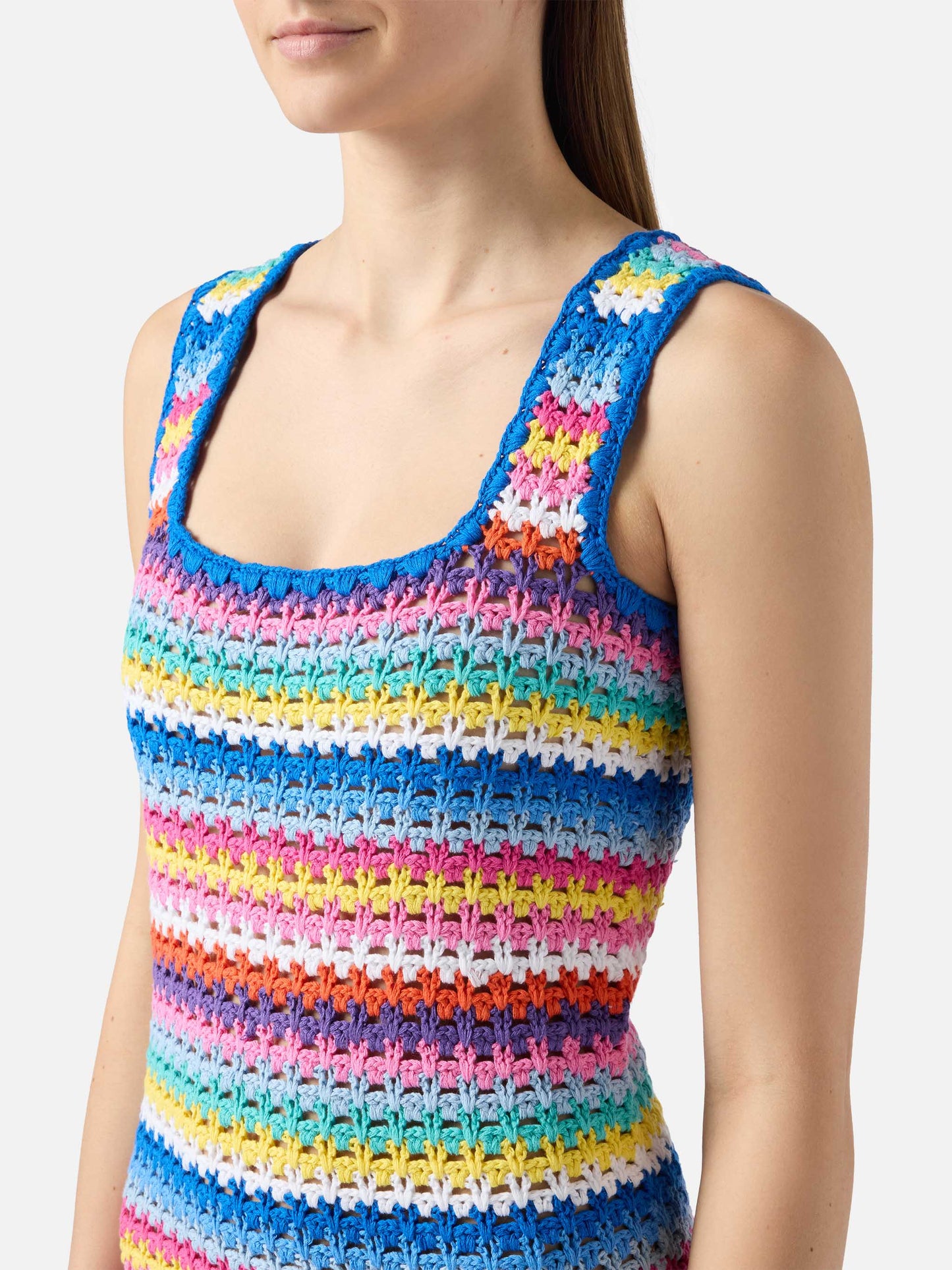 Handgehäkeltes Minikleid aus Baumwolle, Jaisal