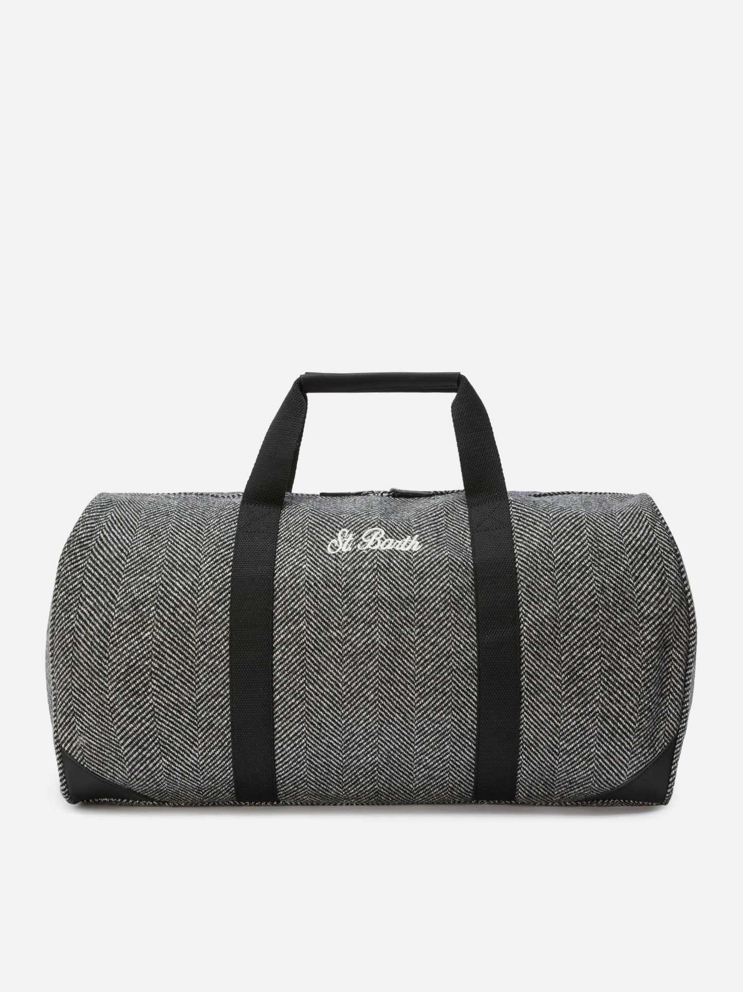 Jetleg Reisetasche aus Wollmischung in Fischgrätmuster