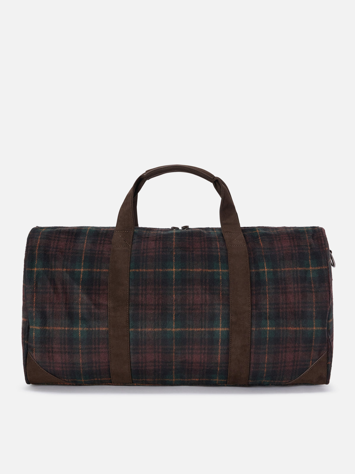 Borsone Jetleg in misto lana con motivo tartan e bordi effetto pelle