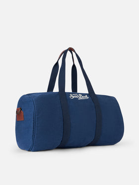 Blue linen travel duffle bag Jetleg - MC2 Saint Barth