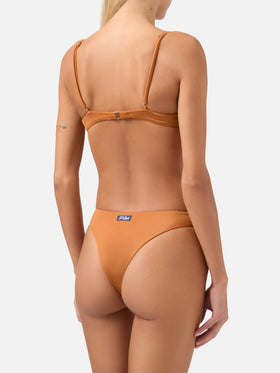 Bralette bikini Juca Evelyn with loop in shiny ochre yellow