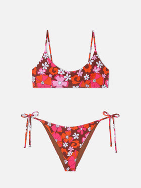 Judy Virgo retro floral bralette bikini