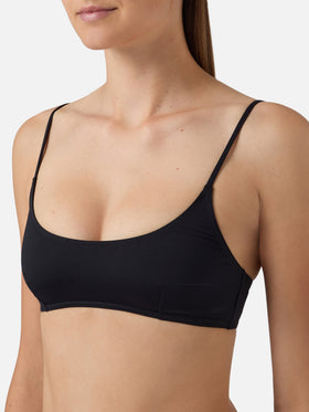 Top de bikini bralette Judy en negro liso 