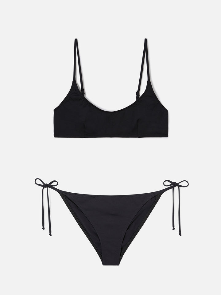 Judy Virgo black bralette bikini with ties