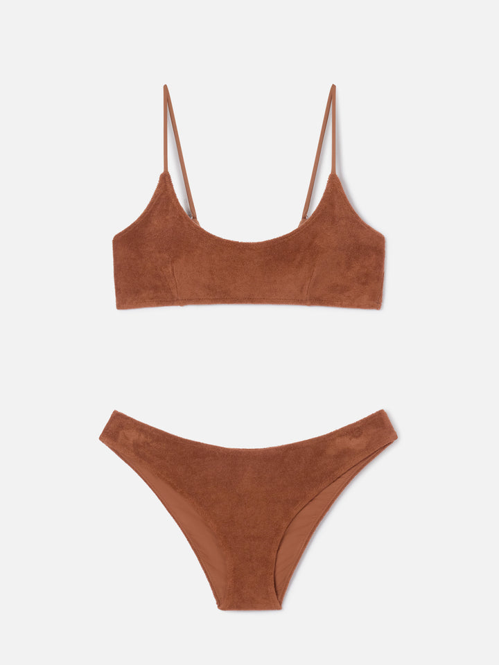 Judy Elise brown terry bralette bikini