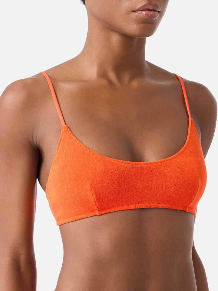 Orange Judy Frottee-Bralette-Bikinioberteil 