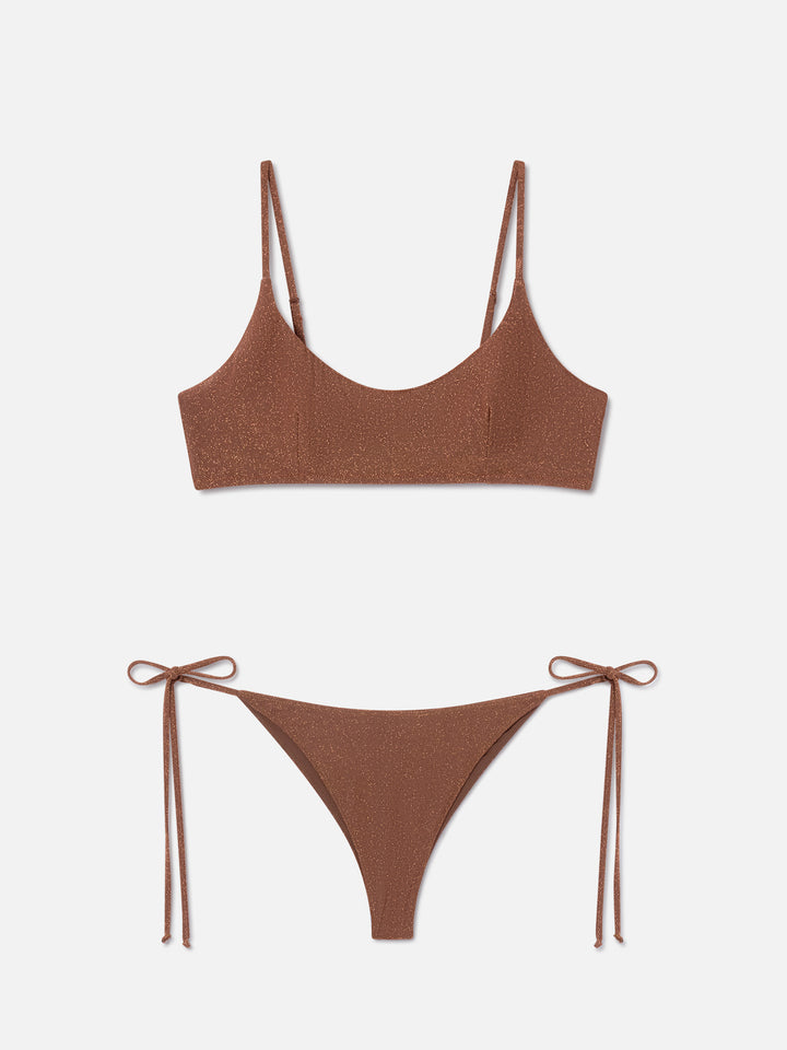 Judy Marielle brown lurex bralette bikini