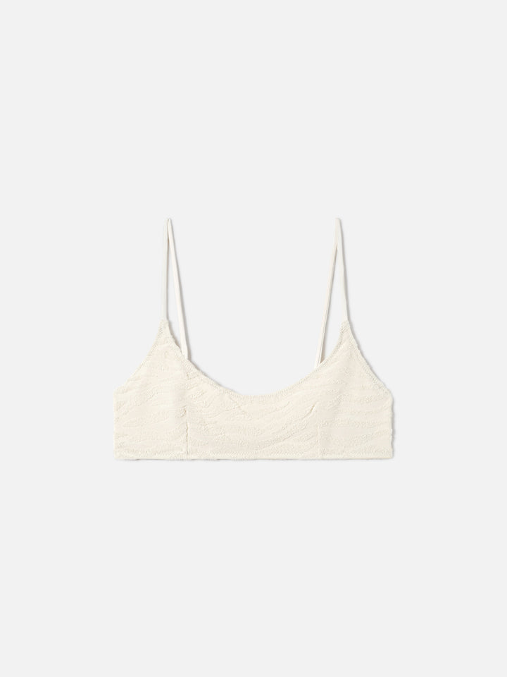 Beige embossed zebra terry Judy bralette top