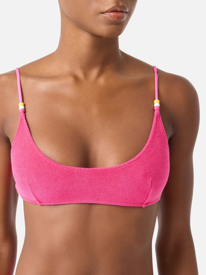 Fuchsia terry Judy bralette bikini top