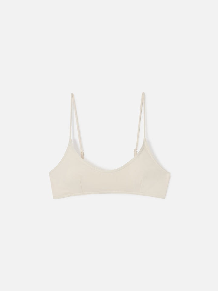 Top de bikini bralette Judy en color crema liso 