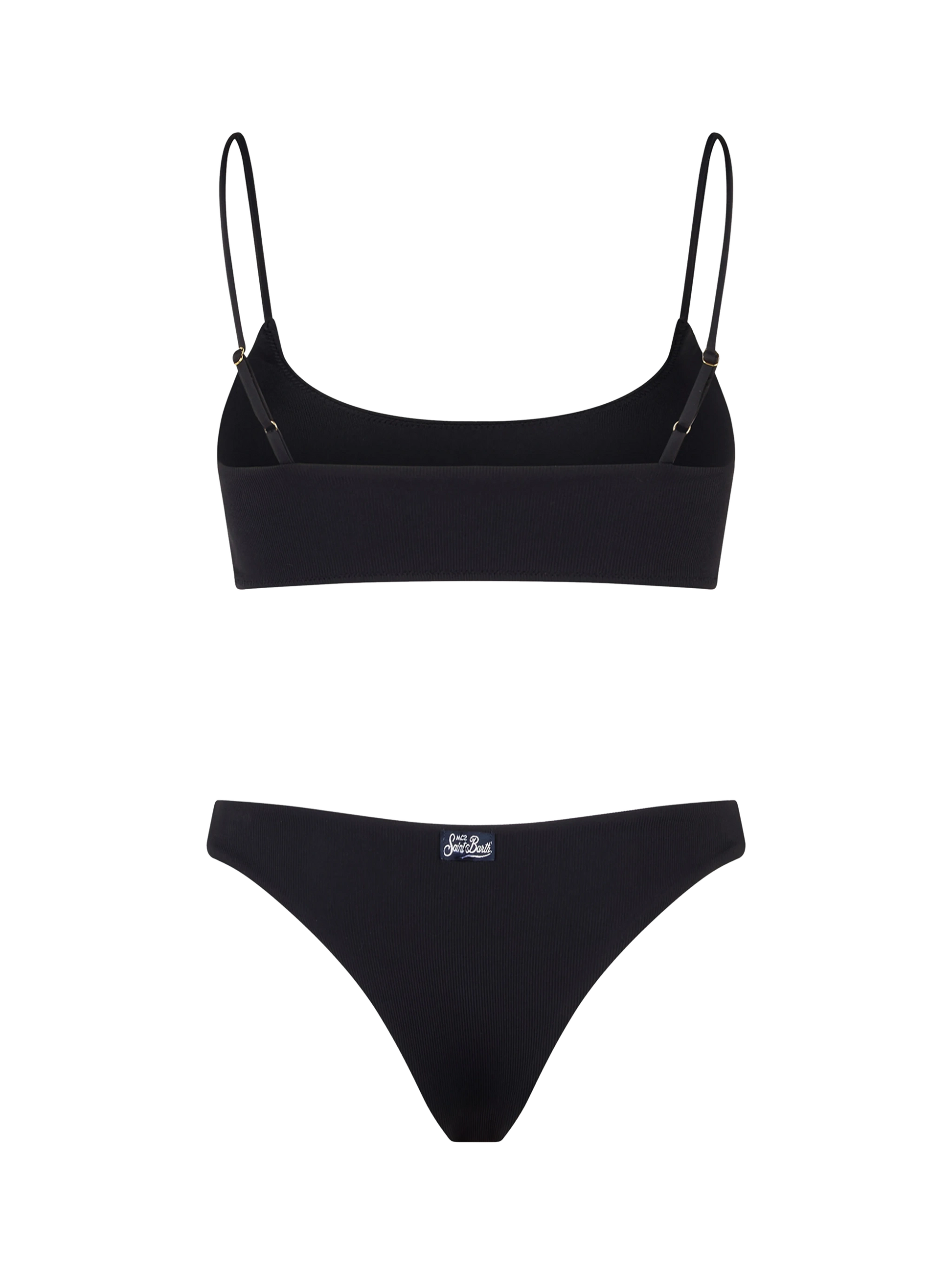 Woman black ribbed bralette bikini Judy Naomi - MC2 Saint Barth
