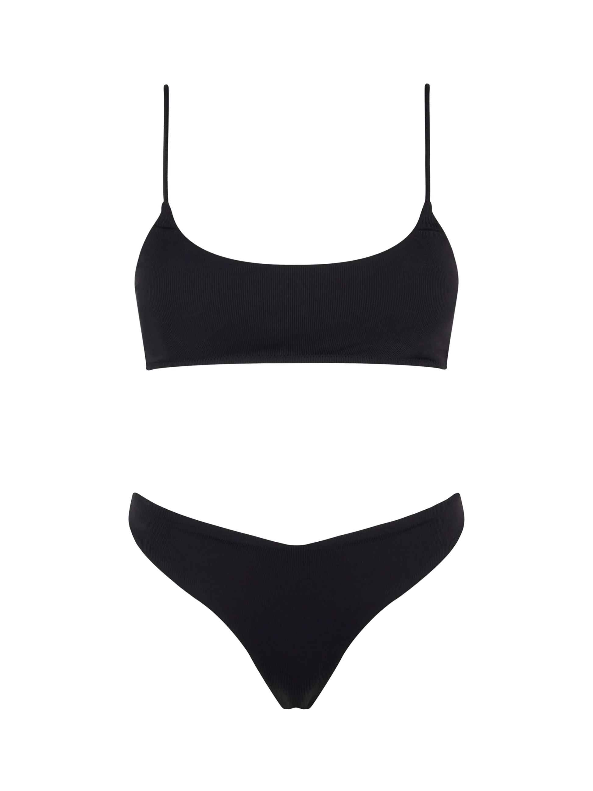 Woman black ribbed bralette bikini Judy Naomi - MC2 Saint Barth