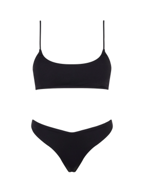 Woman black ribbed bralette bikini Judy Naomi - MC2 Saint Barth